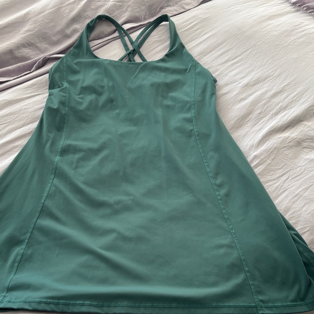 Women’s Teal Green Crisscross Back Active Dress